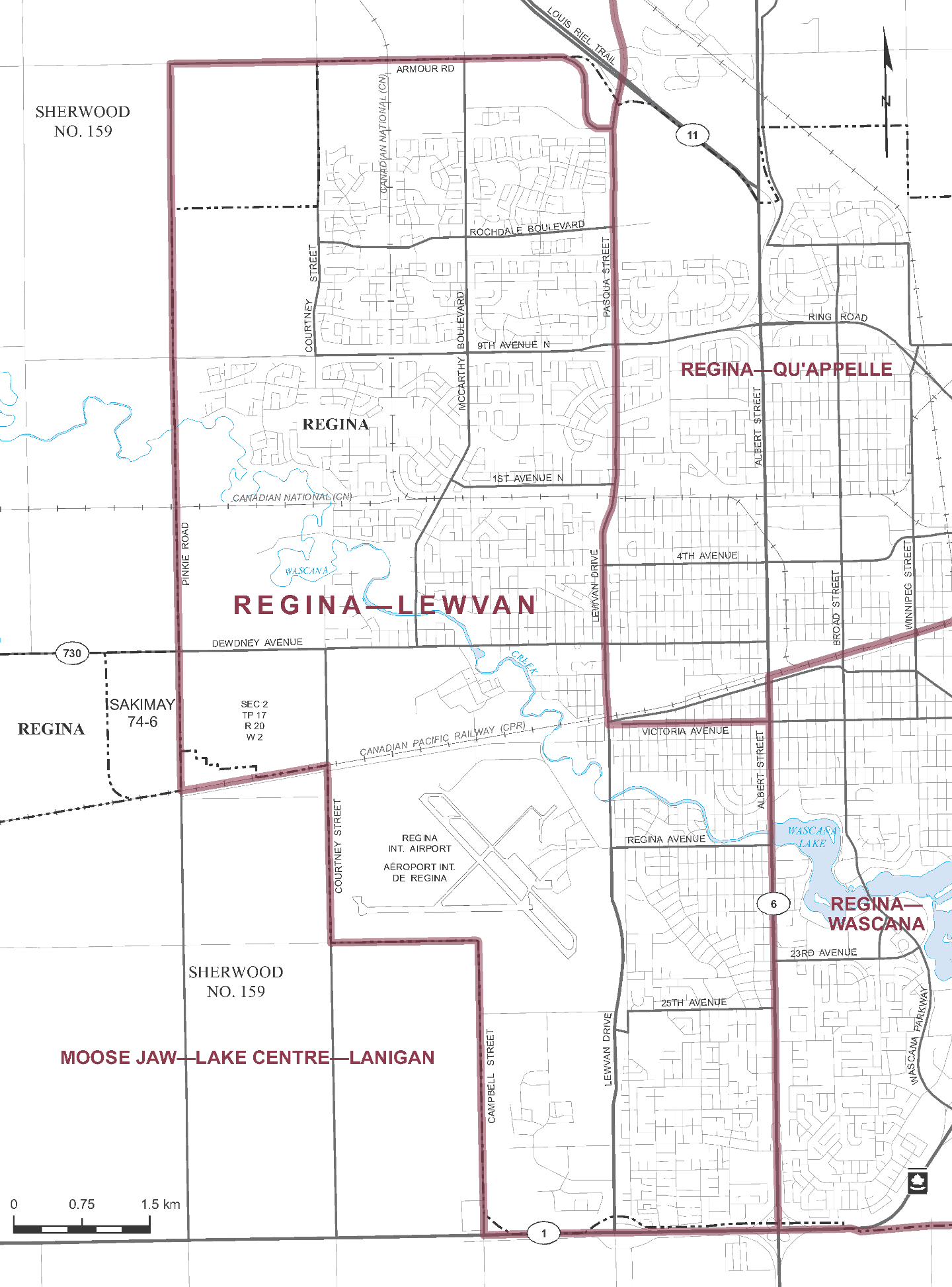 Map of Regina Lewvan Electoral District